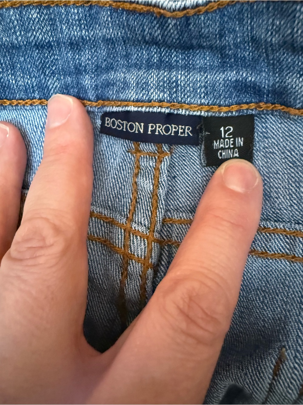 Boston Proper Blue Cropped Jeans with Floral Embroidery - Picture 7 of 7